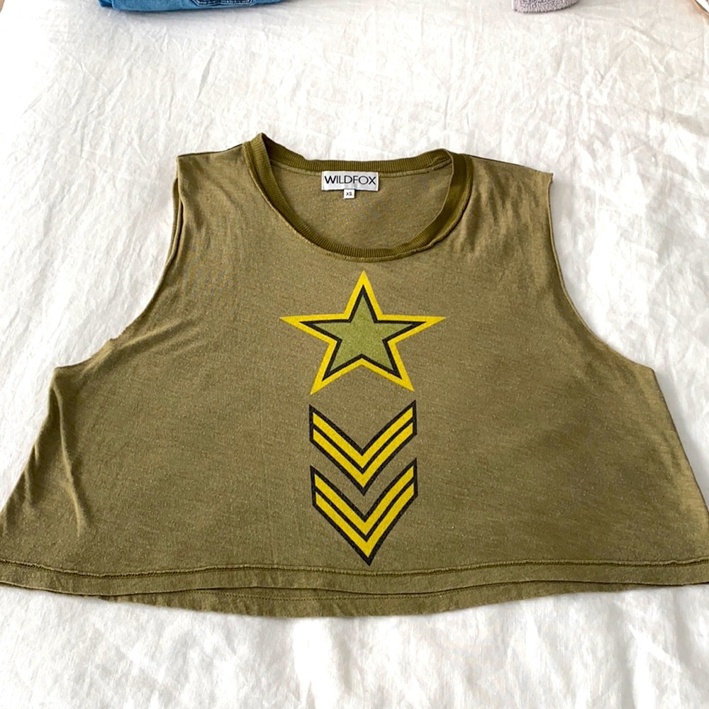 Wild fox oversized crop tank Sz XS